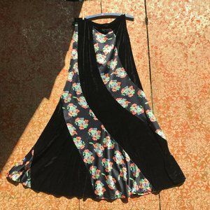 Vintage 90s Anthropologie Velvet Patchwork Swirl M